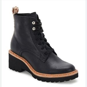 Dolce Vita Black Leather Hinto Ankle Boots